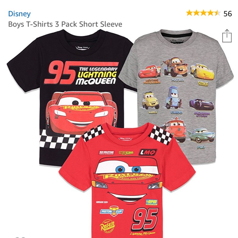 Disney Cars 3-Pack of 2T t-shirts